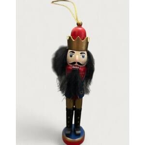 Vintage Wooden Nutcracker Ornament 4.5"‎ Hand-Painted Soldier Christmas Decor
